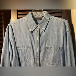 ERA Woman New York Denim-like Top with Faux Rhinestones size 20W